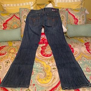 Women's Juniors Roxy Dark Wash Low Rise Bootcut Jeans Size 11